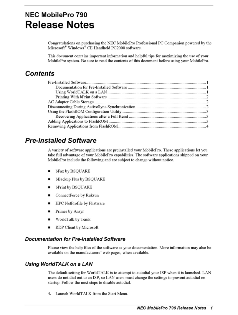 NEC MobilePro 790 Instruction Manual NEC MobilePro 790 Instruction Manual