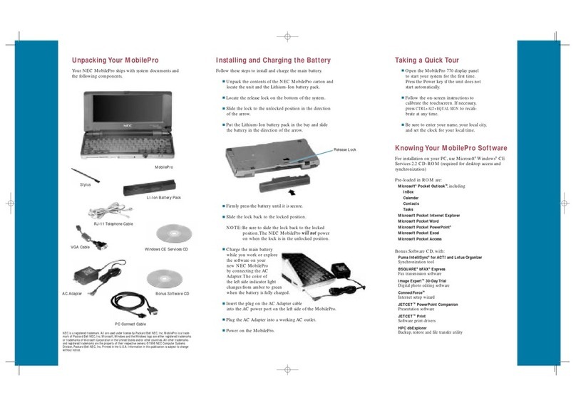 NEC MOBILEPRO 770 - User manual
