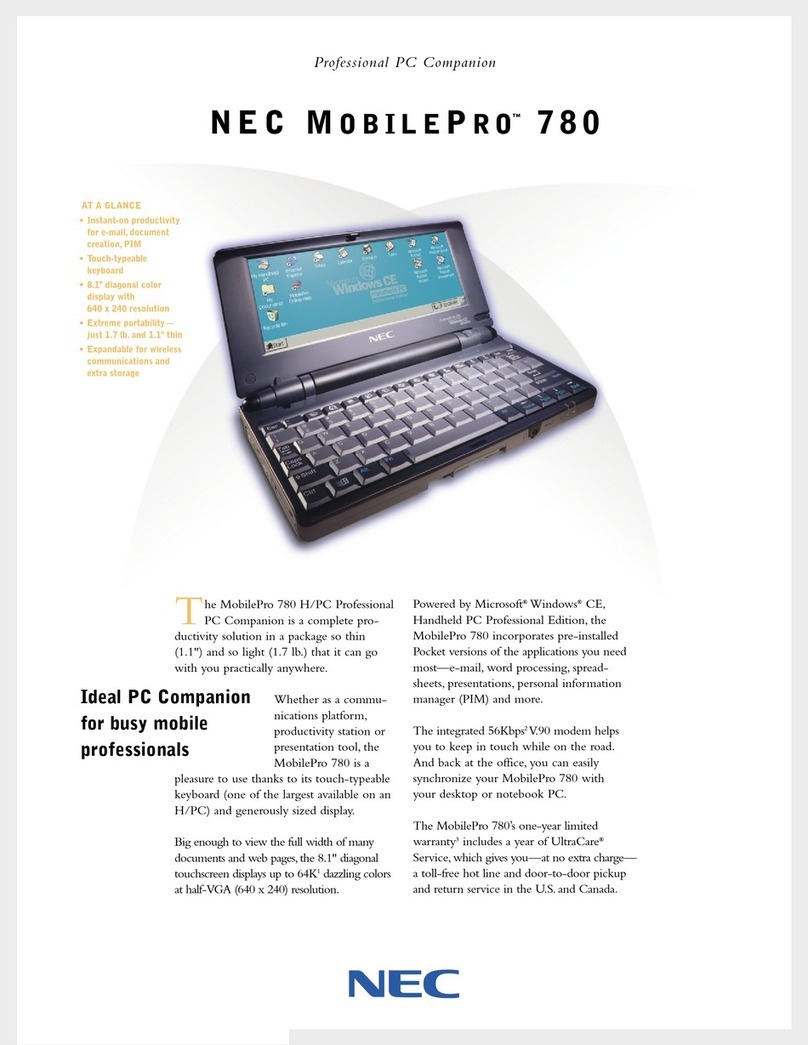 NEC MOBILEPRO 780 - User manual