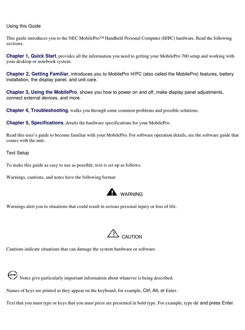 NEC 700 User manual NEC 700 User manual