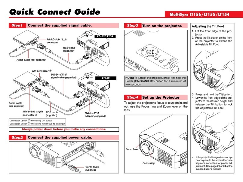 NEC LT154 - MultiSync UXGA DLP Projector User manual NEC LT154 - MultiSync UXGA DLP Projector User manual