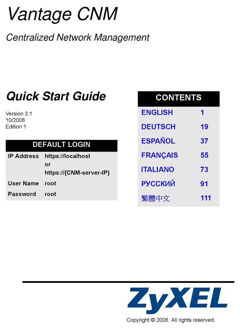 ZyXEL Communications VANTAGE CNM - QUICK GUIDE V3.1 User manual