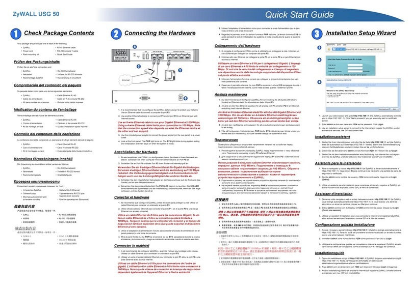 ZyXEL Communications USG-50 - QUICK GUIDE V2.21 ED 1 quick start guide