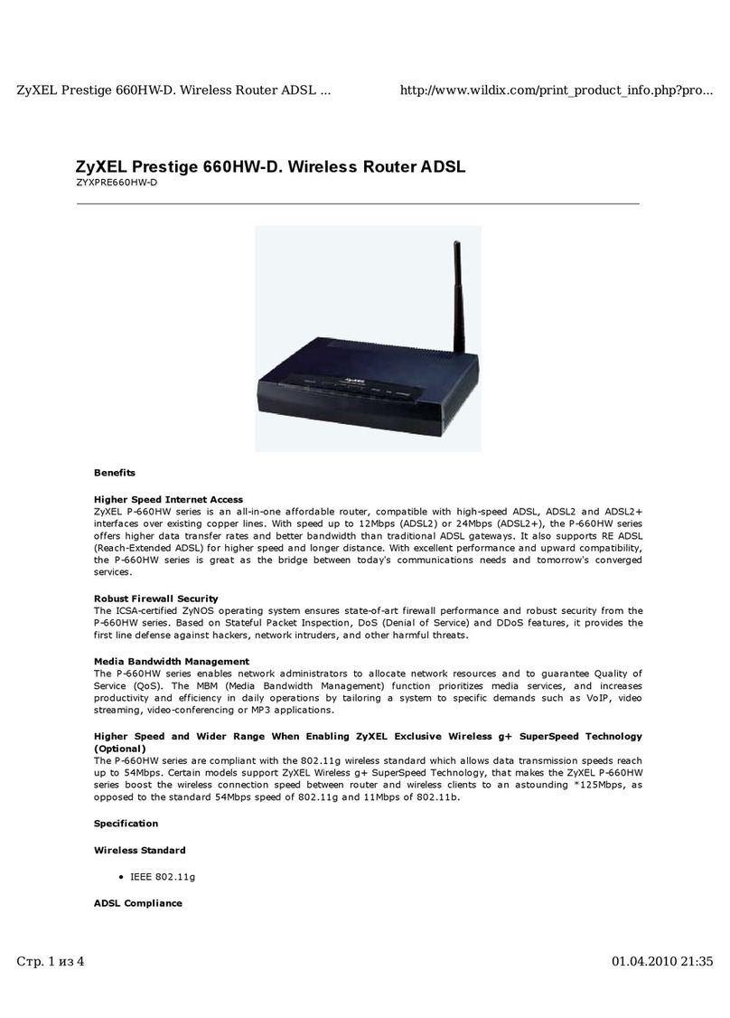 ZyXEL Communications PRESTIGE 660HW-D specification