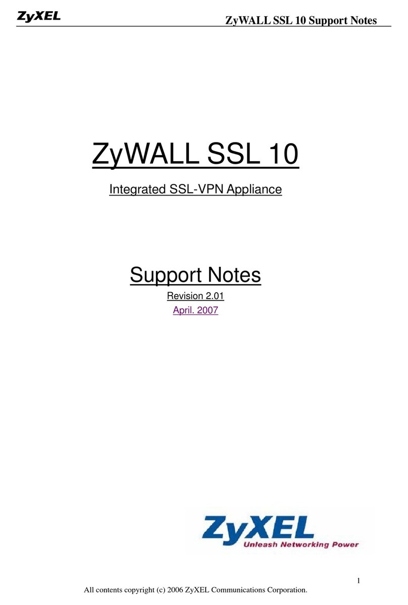 ZyXEL Communications ZyWALL SSL 10 Support notes