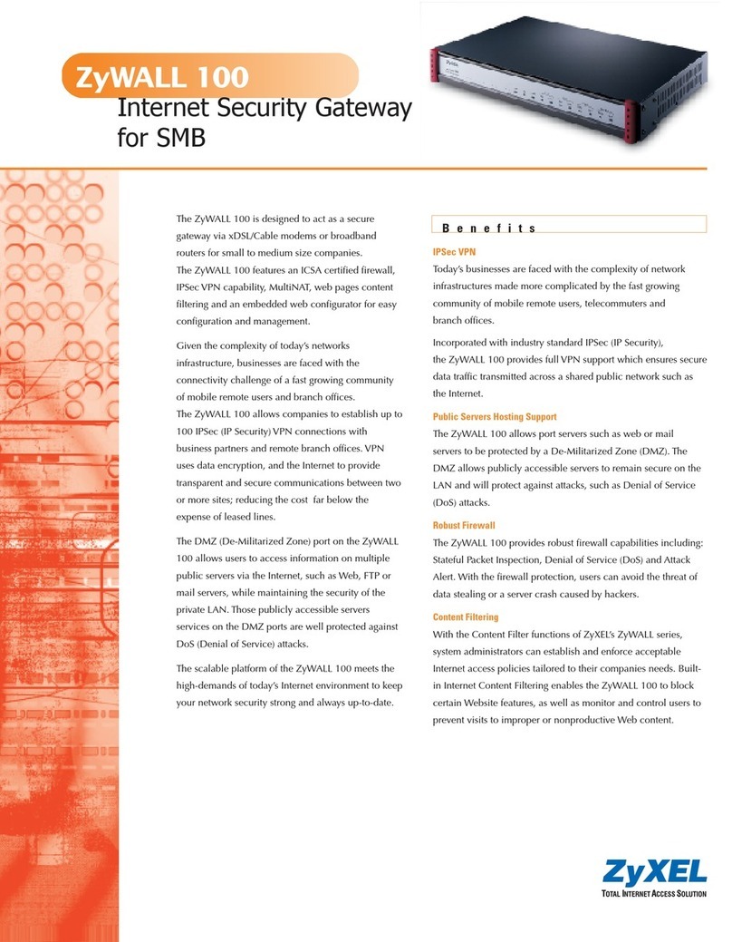 ZyXEL Communications Internet Security Gateway ZyWALL 100 User manual