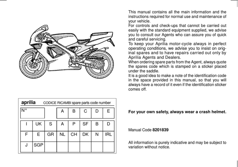APRILIA AM5 H2O AUTOMIX User manual