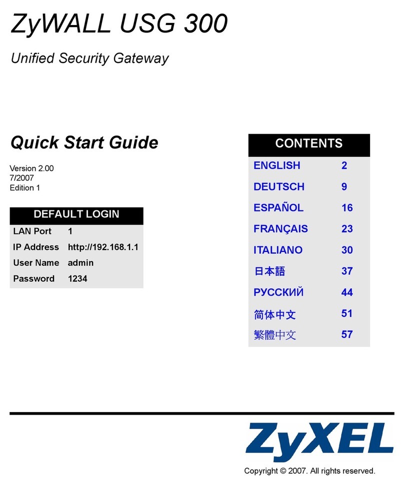 ZyXEL Communications Unified Security Gateway ZyWALL 300 quick start guide