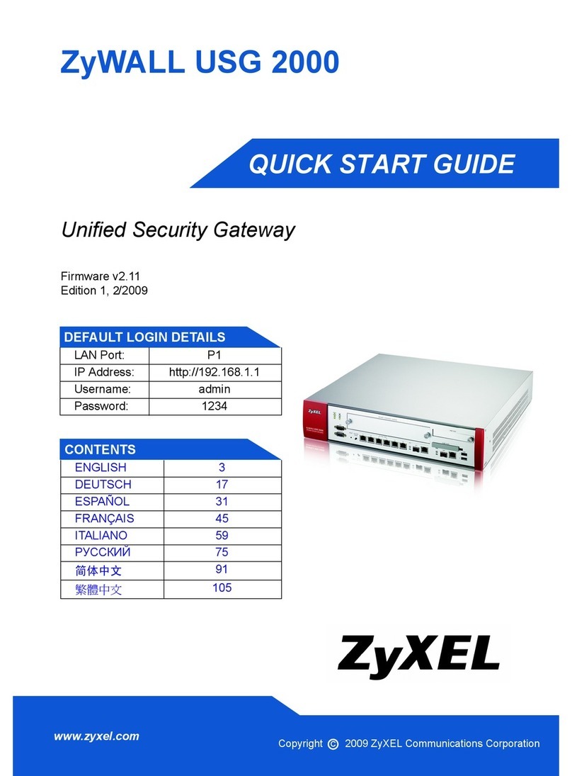 ZyXEL Communications ZyWALL USG 2000 quick start guide