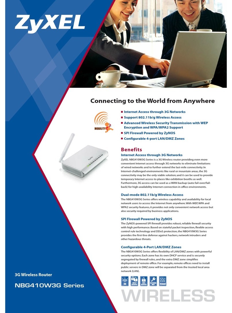 ZyXEL Communications 3G Wireless Router NBG410W3G User manual