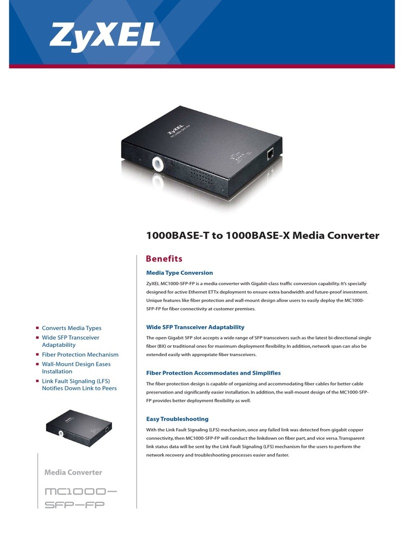 ZyXEL Communications Ethernet-to-Fiber Media Converter... User manual ZyXEL Communications Ethernet-to-Fiber Media Converter... User manual