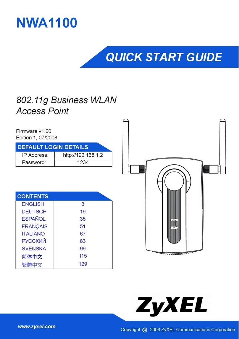 ZyXEL Communications NWA-1100 - V1.00 User manual ZyXEL Communications NWA-1100 - V1.00 User manual