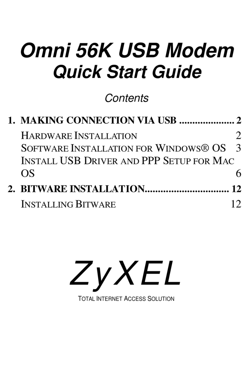 ZyXEL Communications OMNI 56K USB MODEM User manual
