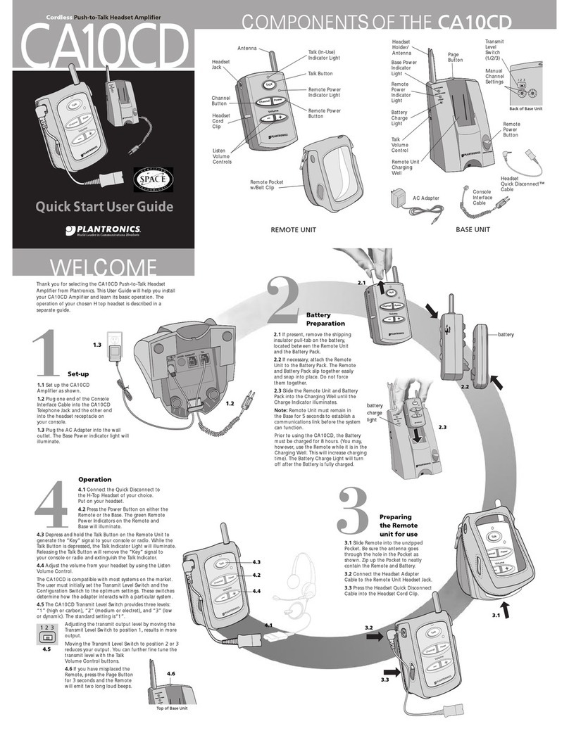 Plantronics CA10CD Quick start user guide