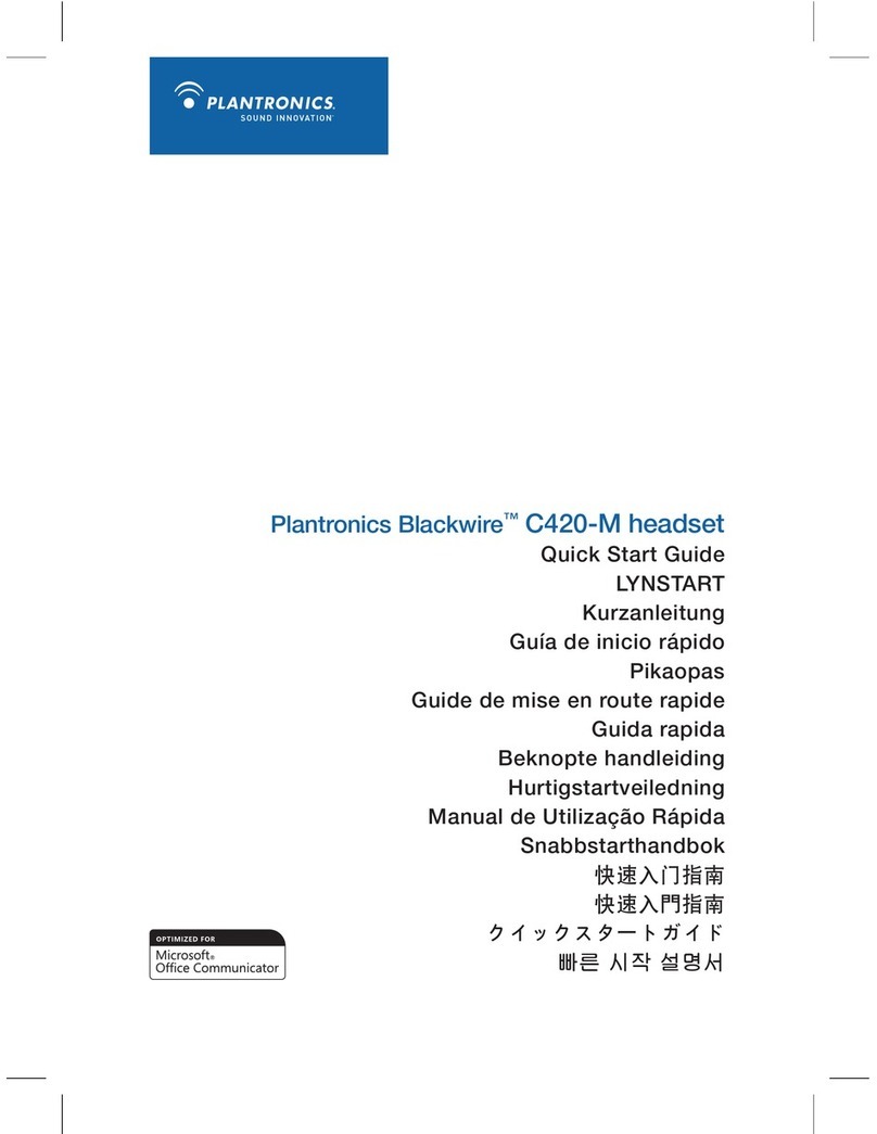 Plantronics BLACKWIRE C420 MOC START GUIDE User manual