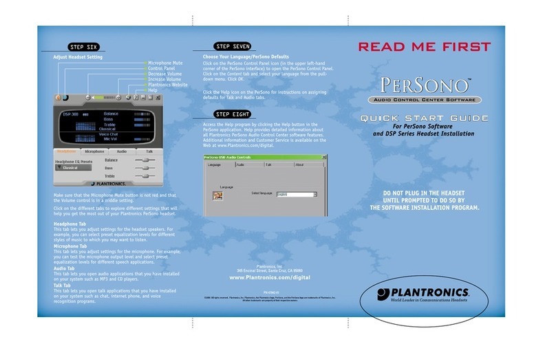 Plantronics DSP SERIES PERSONO SOFTWARE - QUICK START... quick start guide Plantronics DSP SERIES PERSONO SOFTWARE - QUICK START... quick start guide