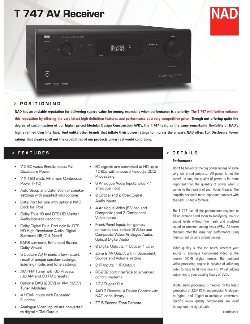 NAD T 747 User manual