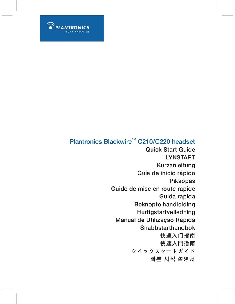 Plantronics BLACKWIRE C210-220 - QUICK START GUIDES quick start guide