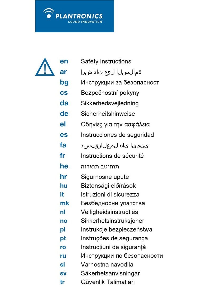 Plantronics SAVI W440 - SAFETY BOOKLET Safety instructions