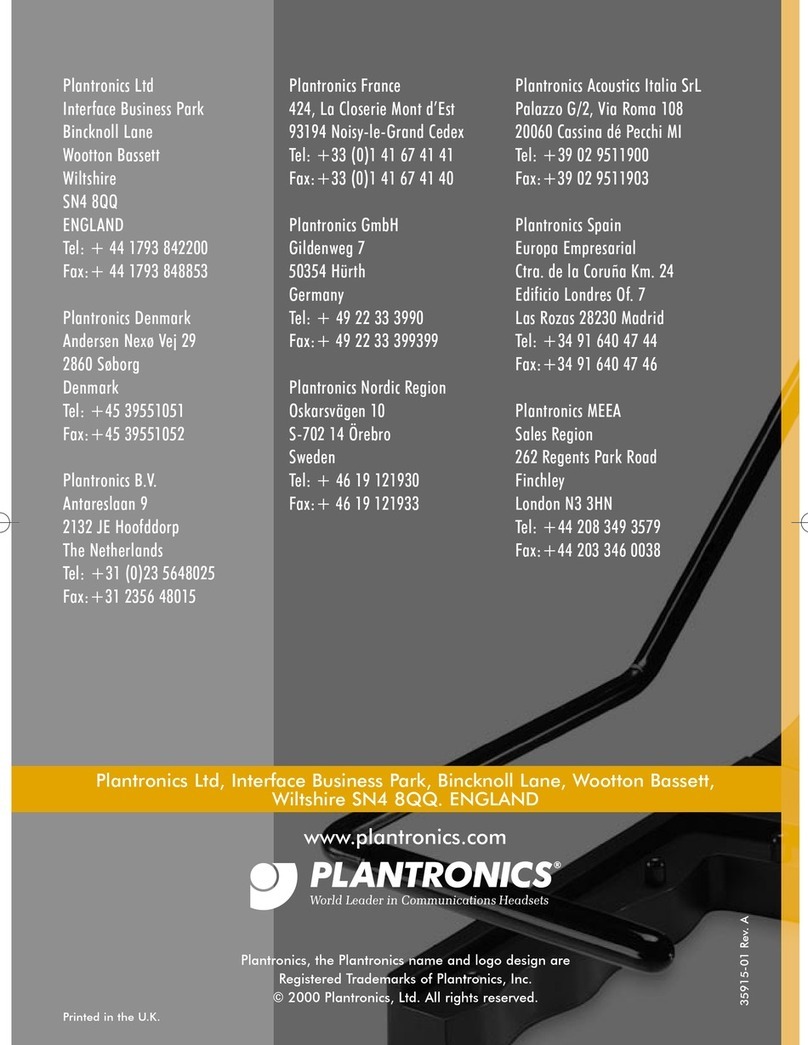 Plantronics HL2 User manual
