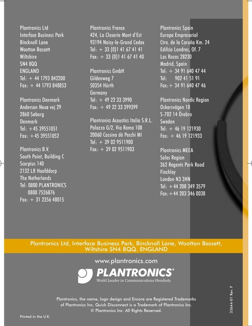 Plantronics ENCORE H91 User manual