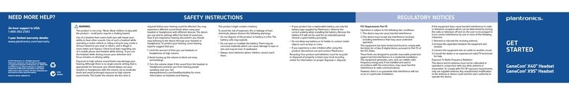 Plantronics GAMECOM X95 - QUICK START GUIDES User manual