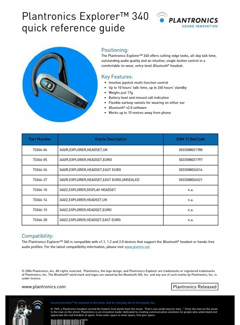 Plantronics EXPLORER 340 - User manual