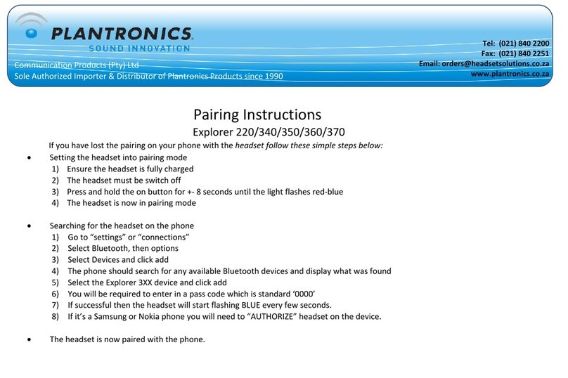 Plantronics EXPLORER 220 instructions