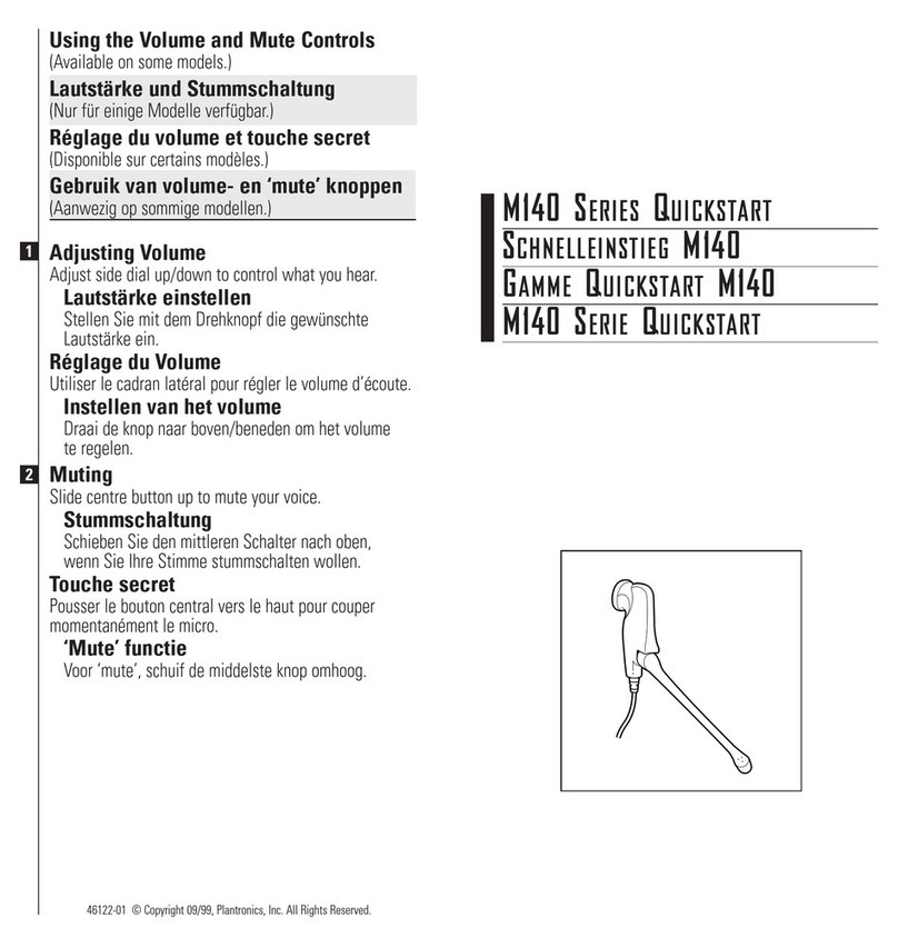 Plantronics M140 - QUICK START GUIDES User manual