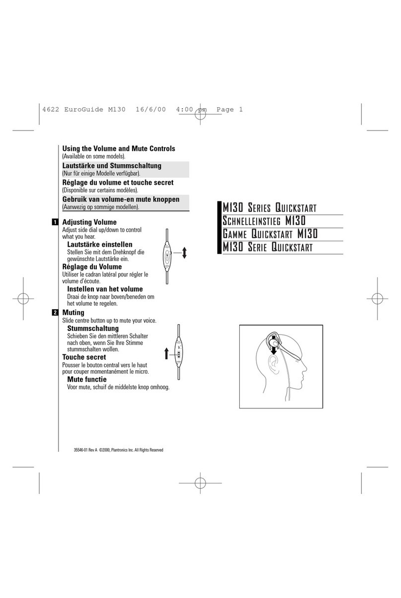 Plantronics M130 - QUICK START GUIDES User manual