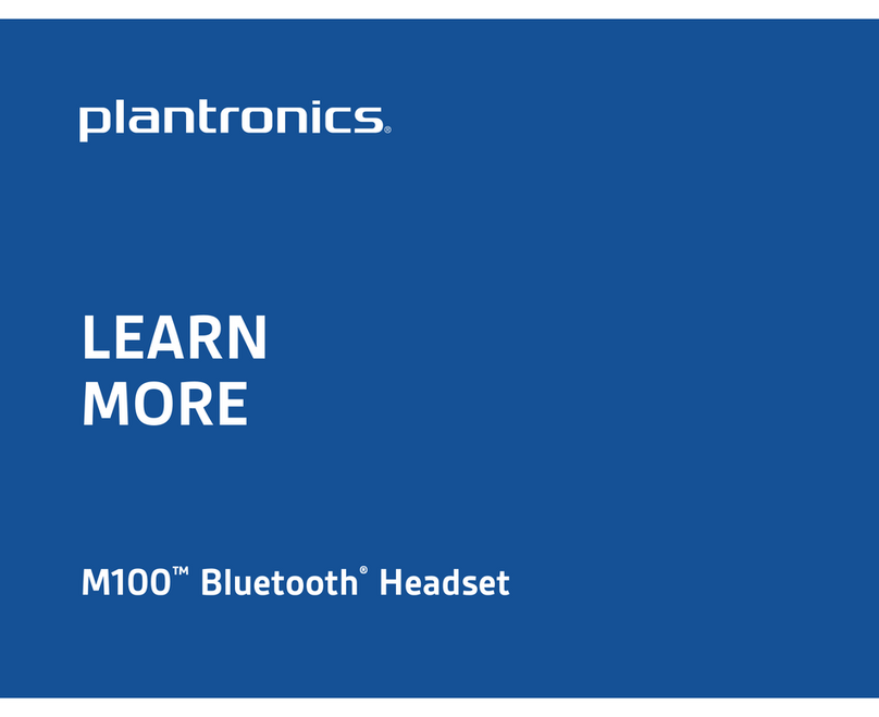 Plantronics M100 Bluetooth User manual