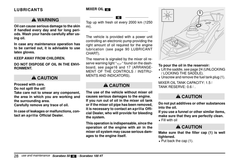 APRILIA SCARABEO 50 I.E - 2002 User manual
