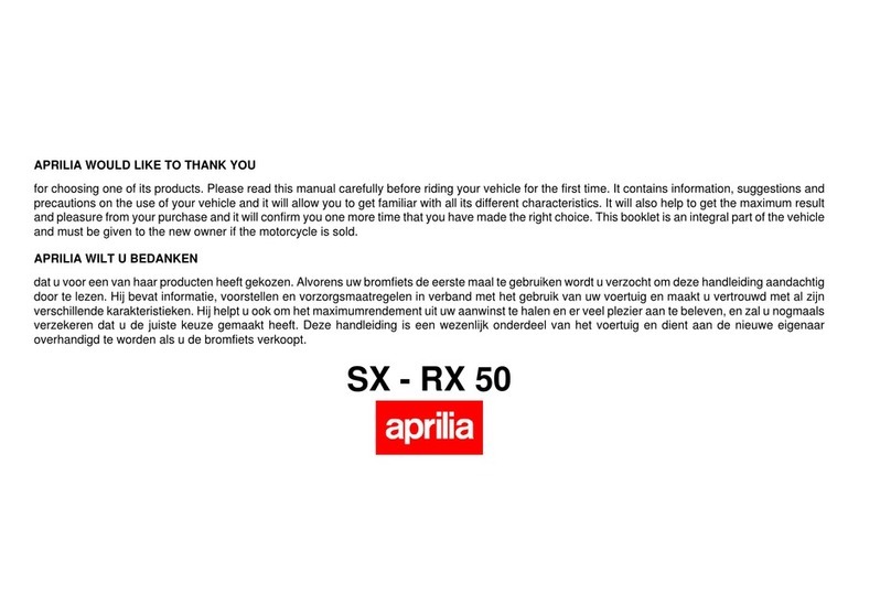 APRILIA RX 50 - ANNEXE 20 User manual