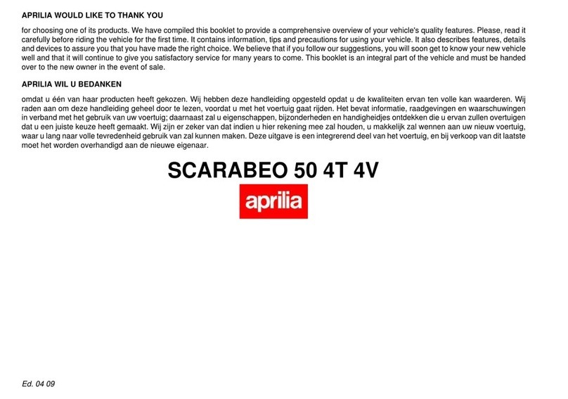 APRILIA SCARABEO 50 4T 4V - 2009 User manual