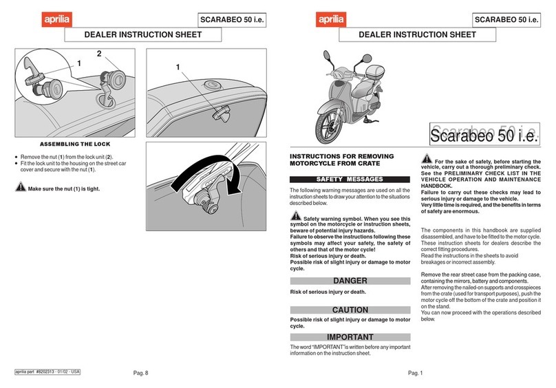 APRILIA SCARABEO 50 I.E - 2002 User manual APRILIA SCARABEO 50 I.E - 2002 User manual