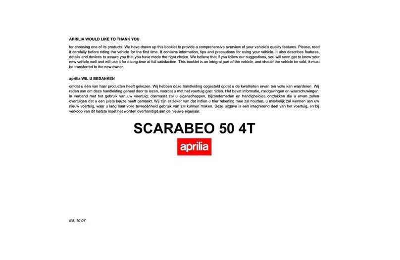 APRILIA SCARABEO 50 4T 4V - 2007 manual