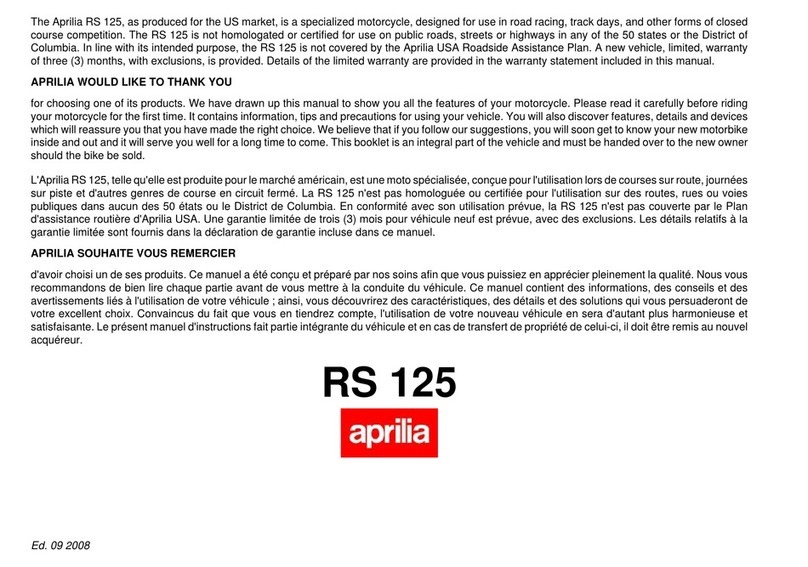 APRILIA RS 125 - 2008 manual