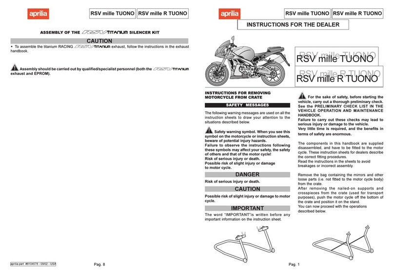 APRILIA RSV mille TUONO Instruction