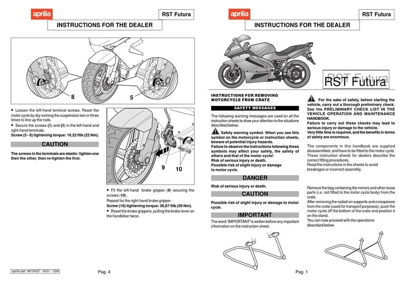 APRILIA RST FUTURA - 2001 User manual