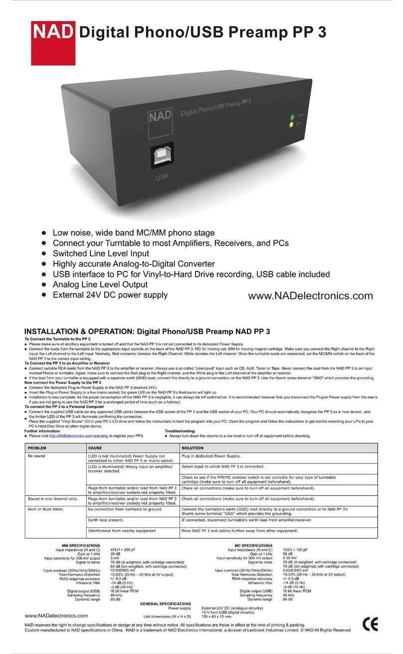 NAD PP-3 User manual