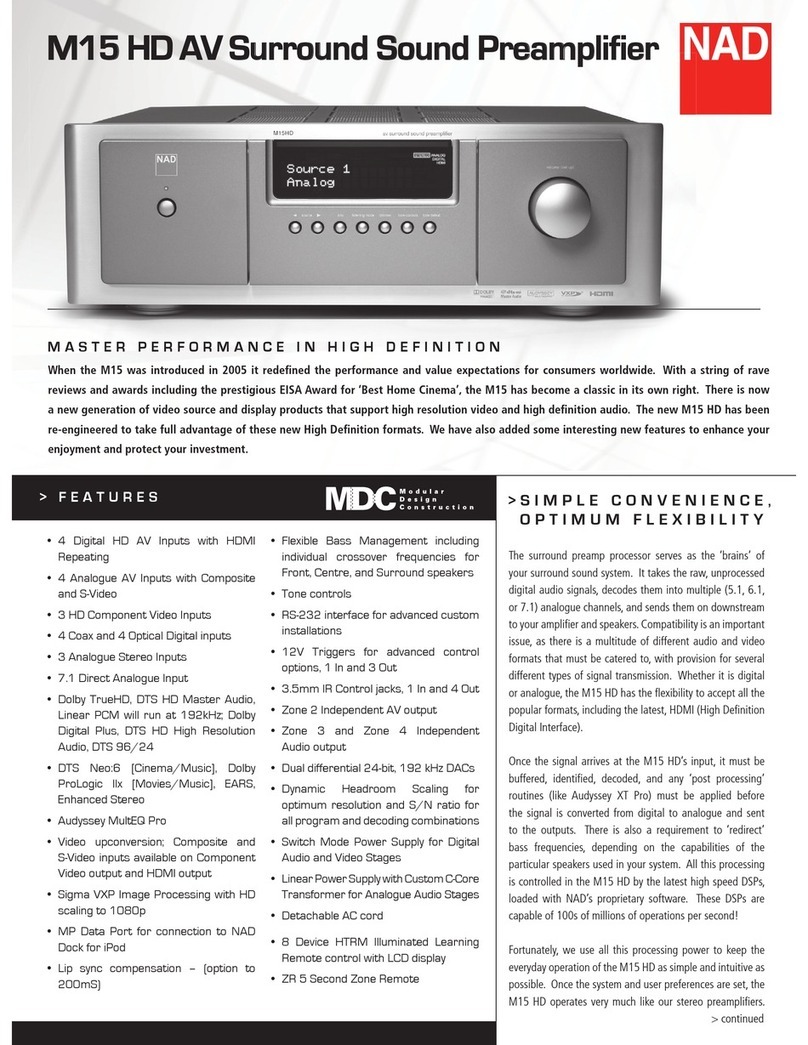 NAD M15 C/AH Specifications