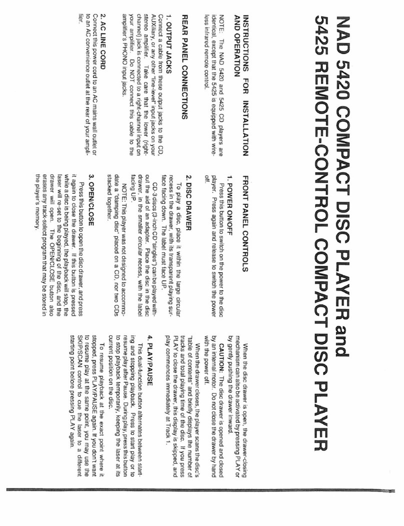NAD 5420 User manual