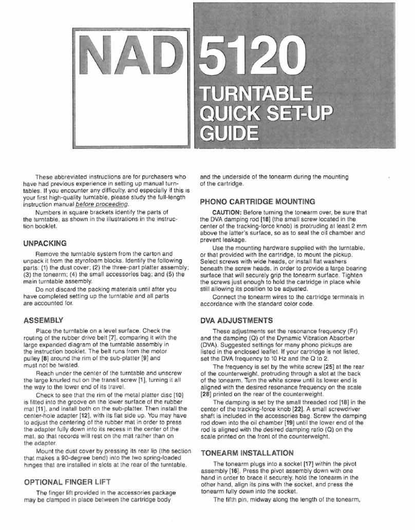 NAD 5120 Quick setup guide