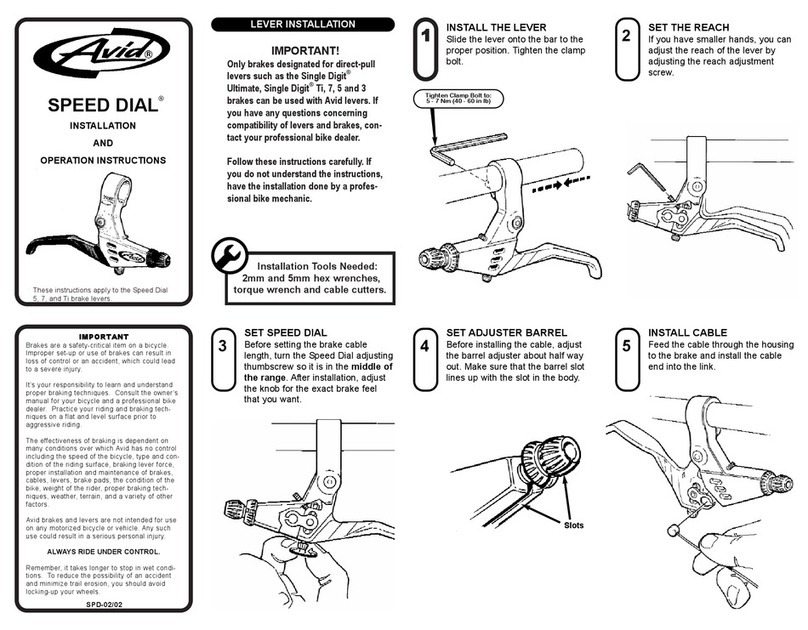 DAHON SPEED DIAL Installation and operation instructions