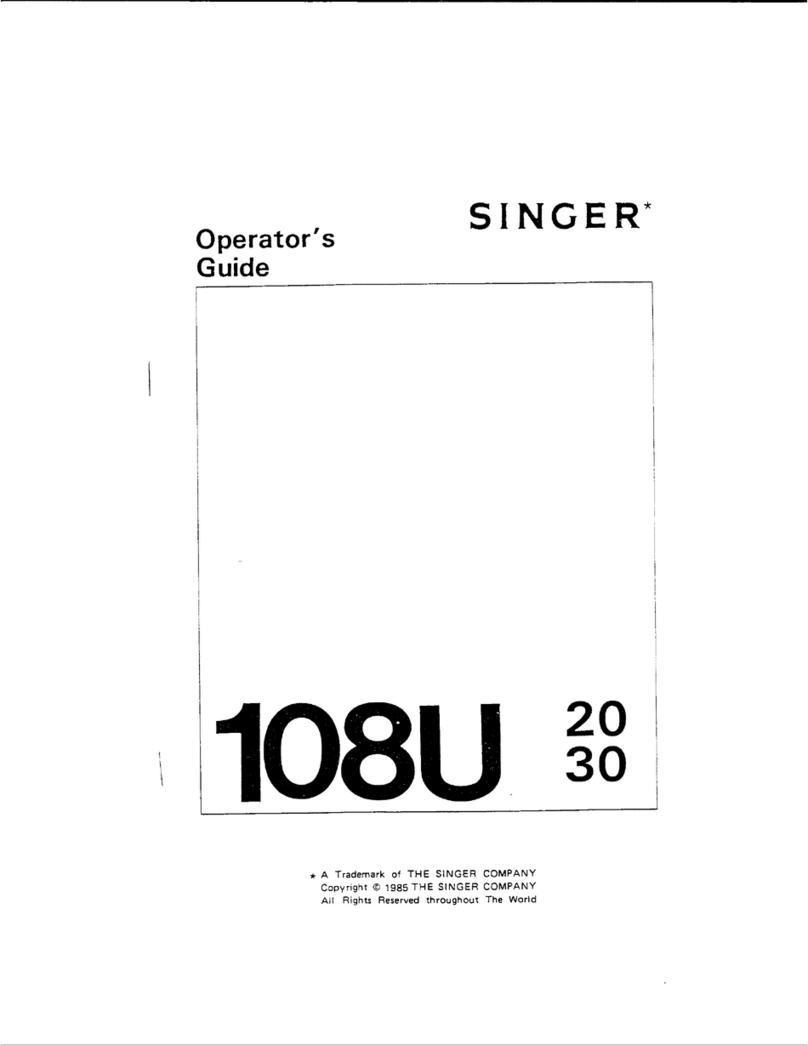Singer 108U20 Operator's guide