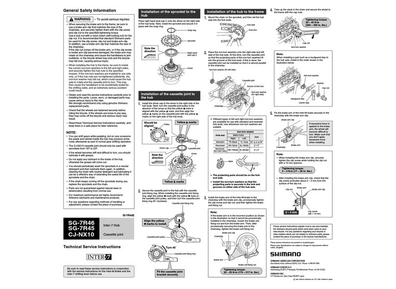 Shimano CJ-NX10 Service instructions
