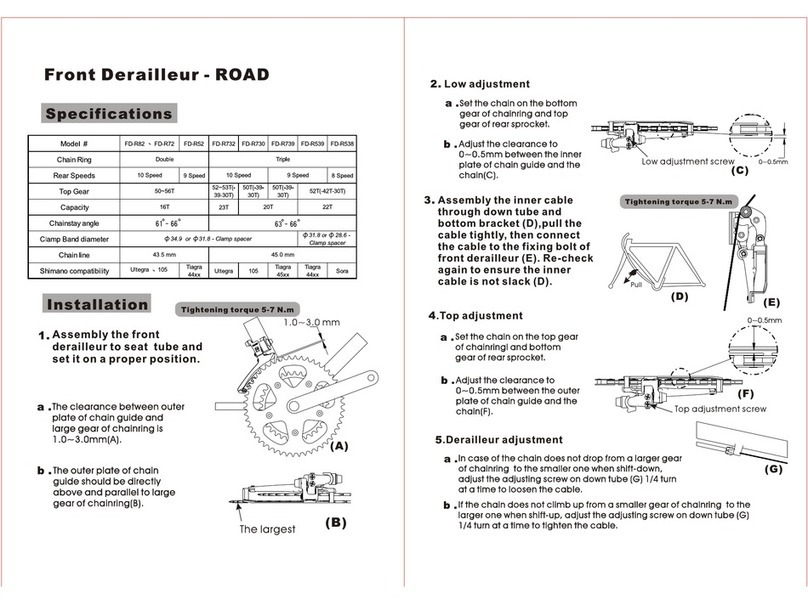 microSHIFT FRONT DERAILLEUR ROAD installation instructions