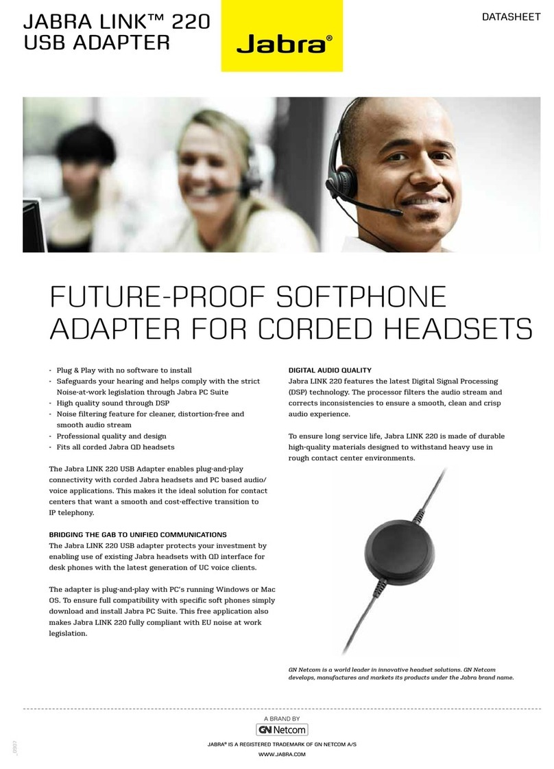 Jabra LINK 220 User manual Jabra LINK 220 User manual