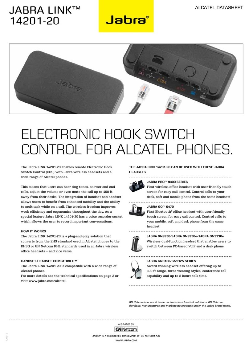 Jabra LINK 14201-20 - DATASHEET FOR TOSHIBA PHONES User manual
