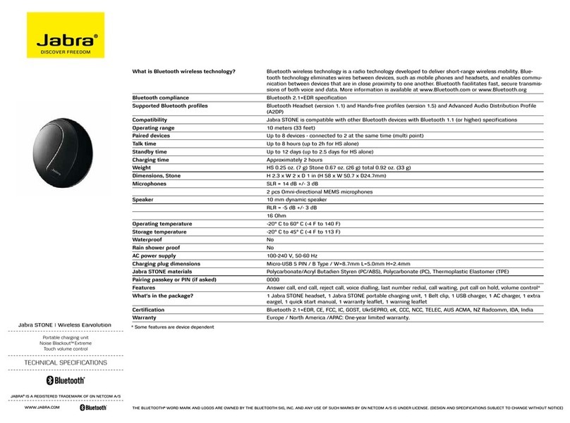 Jabra STONE User manual